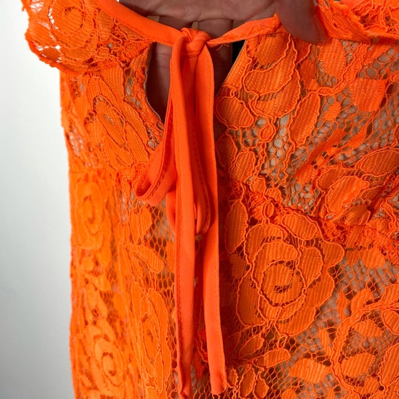 Majorelle | Sunbeams Lace Mini Dress Neon Orange L - Picture 3 of 7
